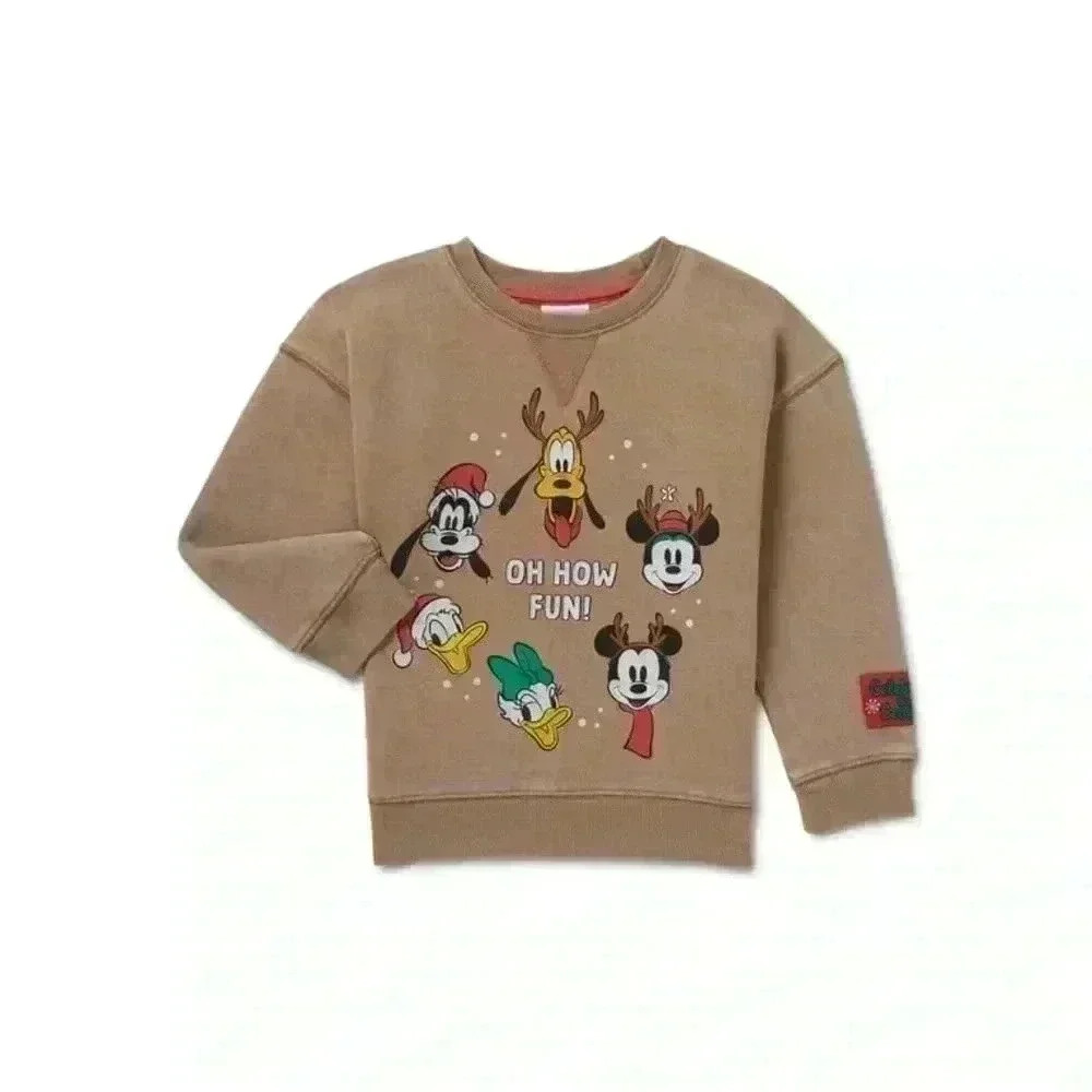 Disney Mickey Mouse and Friends Christmas Crewneck Sweatshirt Unisex Size 3T - Picture 2 of 6